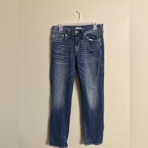 True Religion Jeans Womens Size 27 Ricky Relaxed Straight Medium Wash Blue